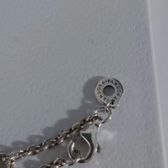 Authentic Pandora Sterling Silver U-shape Charm Pendant Necklace 392747C00-45 - Picture 13 of 16